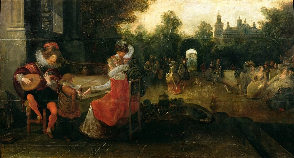 La regina Elisabetta I e il conte di Leicester a Kenilworth - The Royal Cornwall Museum, Truro, Cornwall